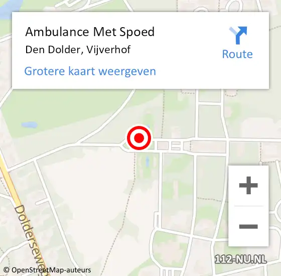 Locatie op kaart van de 112 melding: Ambulance Met Spoed Naar Den Dolder, Vijverhof op 18 april 2017 15:14