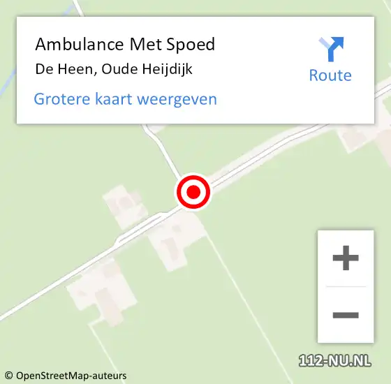Locatie op kaart van de 112 melding: Ambulance Met Spoed Naar De Heen, Oude Heijdijk op 18 april 2017 15:19