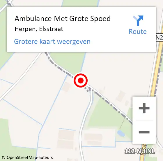 Locatie op kaart van de 112 melding: Ambulance Met Grote Spoed Naar Herpen, Elsstraat op 18 april 2017 15:25