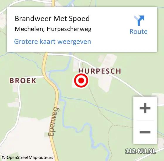 Locatie op kaart van de 112 melding: Brandweer Met Spoed Naar Mechelen, Hurpescherweg op 18 april 2017 15:38