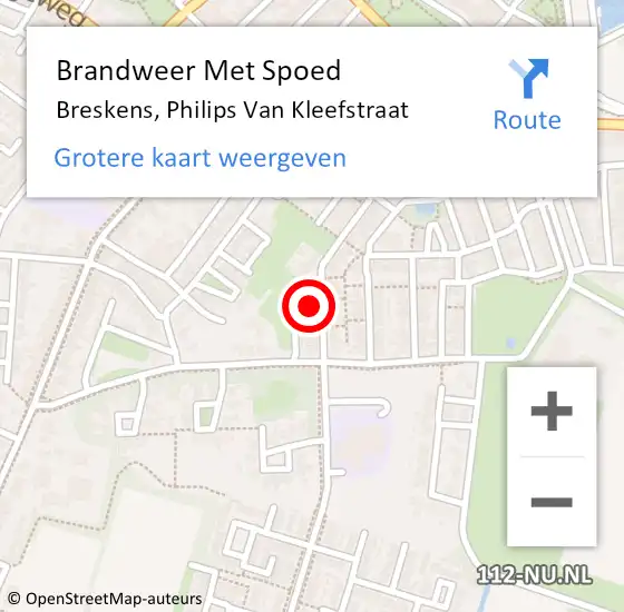 Locatie op kaart van de 112 melding: Brandweer Met Spoed Naar Breskens, Philips Van Kleefstraat op 18 april 2017 15:51