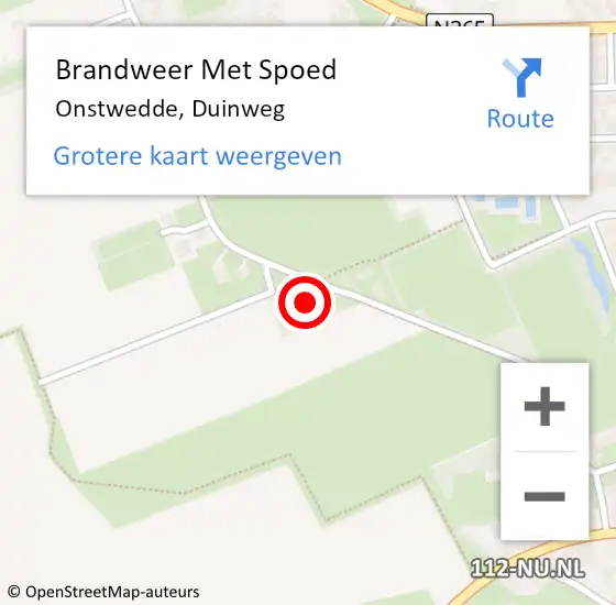 Locatie op kaart van de 112 melding: Brandweer Met Spoed Naar Onstwedde, Duinweg op 18 april 2017 16:52