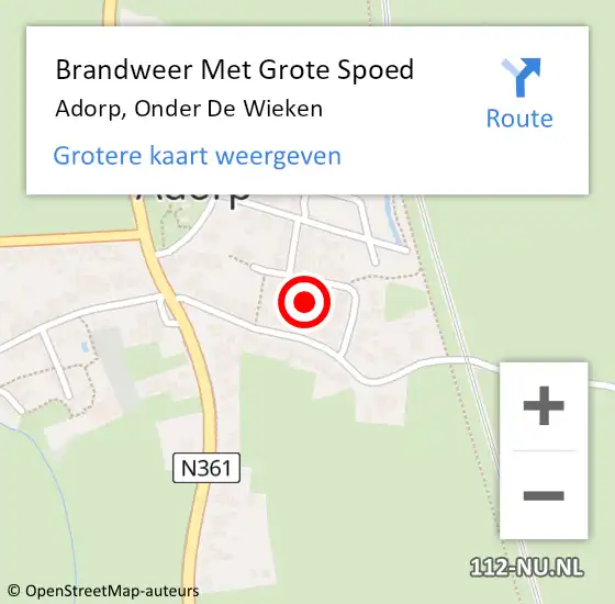 Locatie op kaart van de 112 melding: Brandweer Met Grote Spoed Naar Adorp, Onder De Wieken op 18 april 2017 17:46