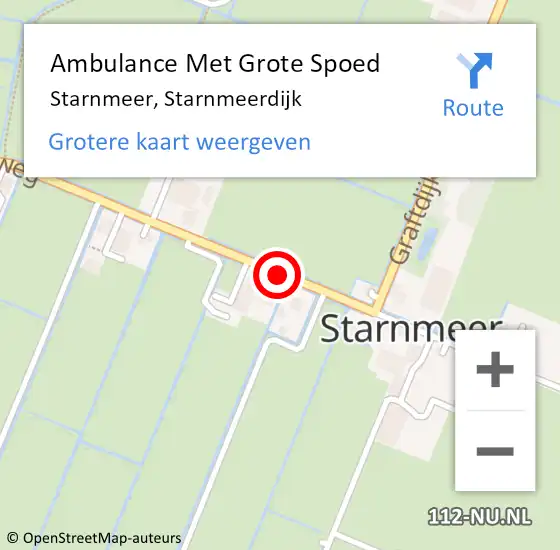 Locatie op kaart van de 112 melding: Ambulance Met Grote Spoed Naar Starnmeer, Starnmeerdijk op 18 april 2017 17:52