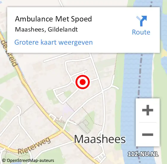 Locatie op kaart van de 112 melding: Ambulance Met Spoed Naar Maashees, Gildelandt op 18 april 2017 18:09