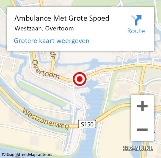 Locatie op kaart van de 112 melding: Ambulance Met Grote Spoed Naar Westzaan, Overtoom op 18 april 2017 18:10