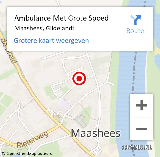 Locatie op kaart van de 112 melding: Ambulance Met Grote Spoed Naar Maashees, Gildelandt op 18 april 2017 18:16