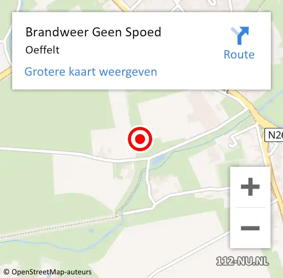 Locatie op kaart van de 112 melding: Brandweer Geen Spoed Naar Oeffelt op 18 april 2017 18:49