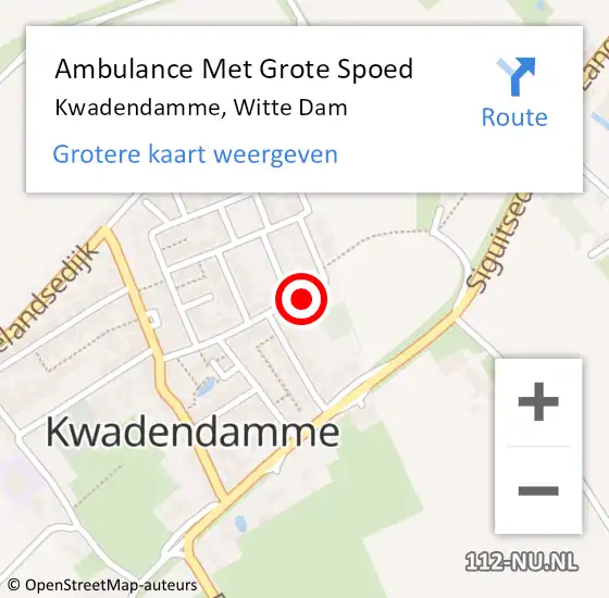 Locatie op kaart van de 112 melding: Ambulance Met Grote Spoed Naar Kwadendamme, Witte Dam op 18 april 2017 19:05