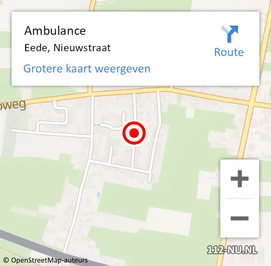 Locatie op kaart van de 112 melding: Ambulance Eede, Nieuwstraat op 18 april 2017 19:11