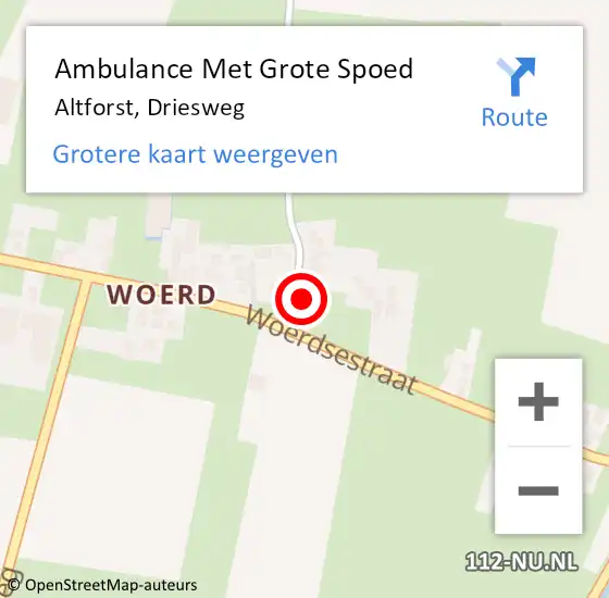Locatie op kaart van de 112 melding: Ambulance Met Grote Spoed Naar Altforst, Driesweg op 19 september 2013 15:38