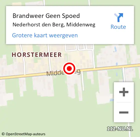 Locatie op kaart van de 112 melding: Brandweer Geen Spoed Naar Nederhorst den Berg, Middenweg op 18 april 2017 20:11