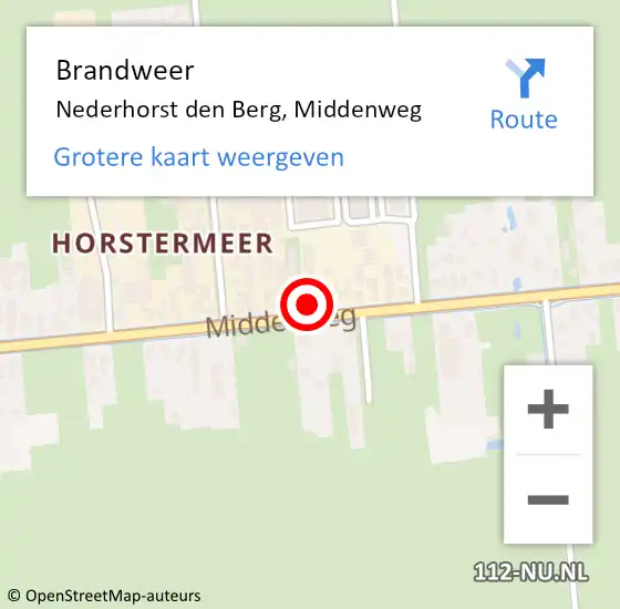 Locatie op kaart van de 112 melding: Brandweer Nederhorst den Berg, Middenweg op 18 april 2017 20:28