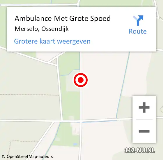 Locatie op kaart van de 112 melding: Ambulance Met Grote Spoed Naar Merselo, Ossendijk op 18 april 2017 20:40