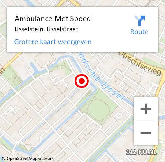 Locatie op kaart van de 112 melding: Ambulance Met Spoed Naar IJsselstein, IJsselstraat op 18 april 2017 21:23