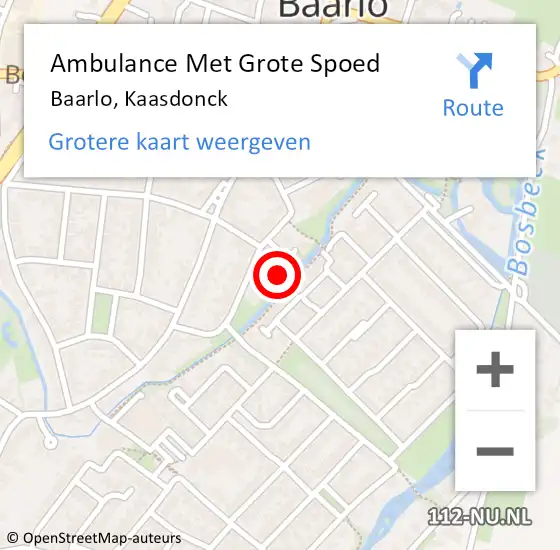 Locatie op kaart van de 112 melding: Ambulance Met Grote Spoed Naar Baarlo, Kaasdonck op 18 april 2017 21:28