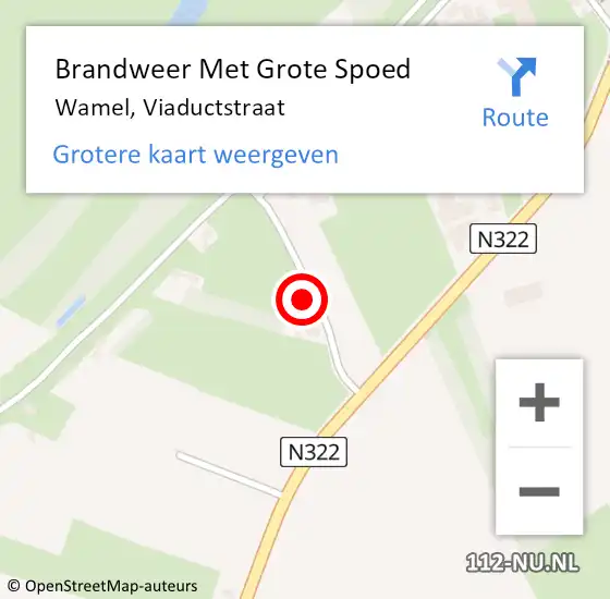 Locatie op kaart van de 112 melding: Brandweer Met Grote Spoed Naar Wamel, Viaductstraat op 18 april 2017 22:35