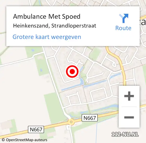 Locatie op kaart van de 112 melding: Ambulance Met Spoed Naar Heinkenszand, Strandloperstraat op 18 april 2017 23:33