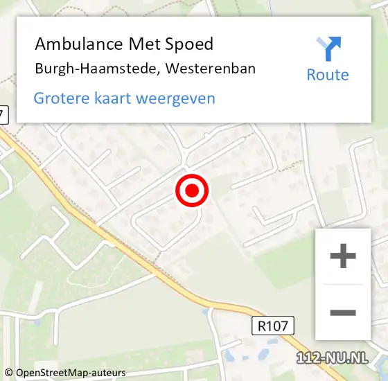 Locatie op kaart van de 112 melding: Ambulance Met Spoed Naar Burgh-Haamstede, Westerenban op 19 april 2017 07:24