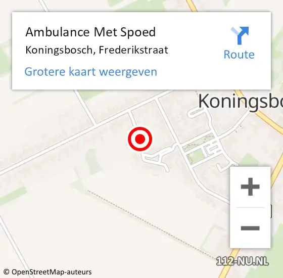 Locatie op kaart van de 112 melding: Ambulance Met Spoed Naar Koningsbosch, Frederikstraat op 19 april 2017 08:00