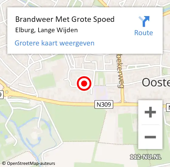 Locatie op kaart van de 112 melding: Brandweer Met Grote Spoed Naar Elburg, Lange Wijden op 19 april 2017 08:22