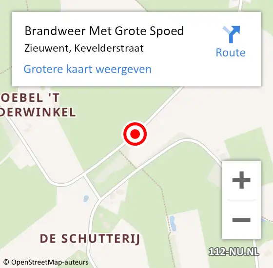 Locatie op kaart van de 112 melding: Brandweer Met Grote Spoed Naar Zieuwent, Kevelderstraat op 19 april 2017 08:31