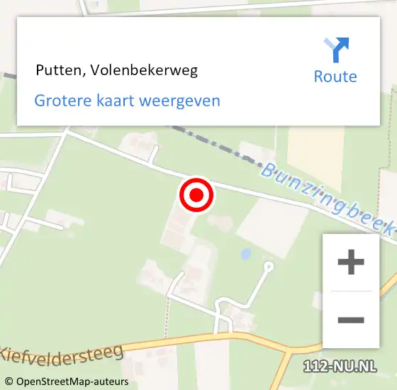 Locatie op kaart van de 112 melding:  Putten, Volenbekerweg op 19 april 2017 08:45