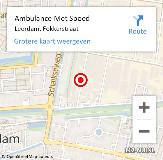 Locatie op kaart van de 112 melding: Ambulance Met Spoed Naar Leerdam, Fokkerstraat op 19 april 2017 09:09