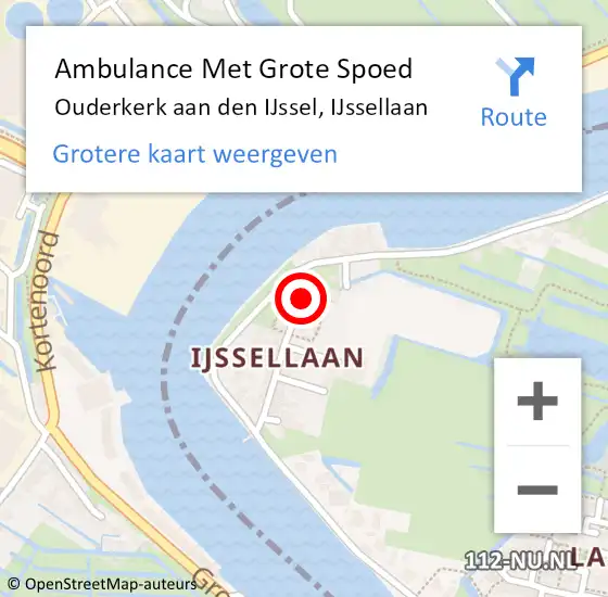 Locatie op kaart van de 112 melding: Ambulance Met Grote Spoed Naar Ouderkerk aan den IJssel, IJssellaan op 19 april 2017 09:12