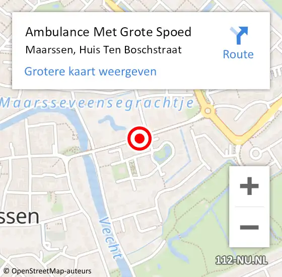 Locatie op kaart van de 112 melding: Ambulance Met Grote Spoed Naar Maarssen, Huis Ten Boschstraat op 19 april 2017 09:40