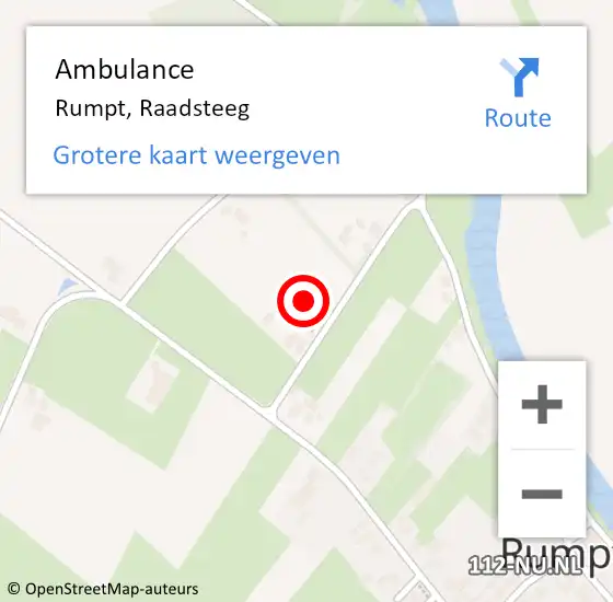 Locatie op kaart van de 112 melding: Ambulance Rumpt, Raadsteeg op 17 januari 2014 15:41