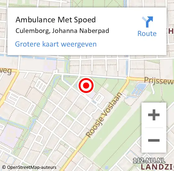 Locatie op kaart van de 112 melding: Ambulance Met Spoed Naar Culemborg, Johanna Naberpad op 19 april 2017 12:30