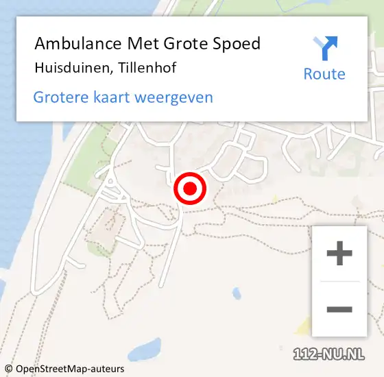 Locatie op kaart van de 112 melding: Ambulance Met Grote Spoed Naar Huisduinen, Tillenhof op 19 april 2017 13:12