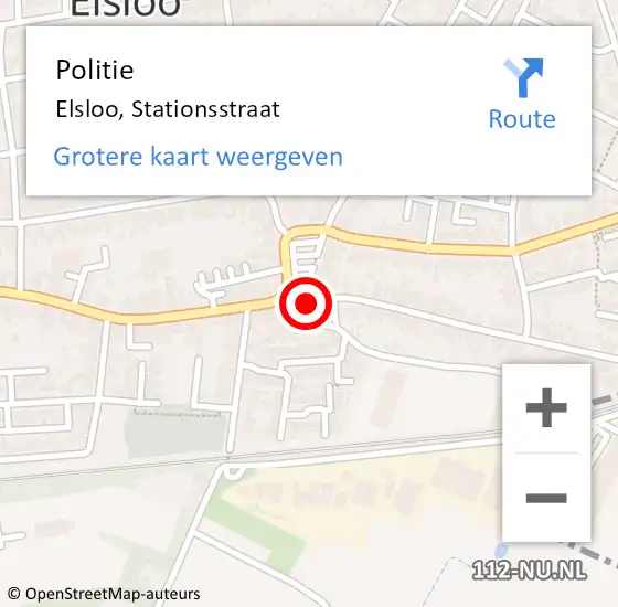 Locatie op kaart van de 112 melding: Politie Elsloo, Stationsstraat op 19 april 2017 13:14