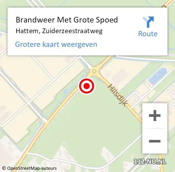 Locatie op kaart van de 112 melding: Brandweer Met Grote Spoed Naar Hattem, Zuiderzeestraatweg op 19 april 2017 14:01