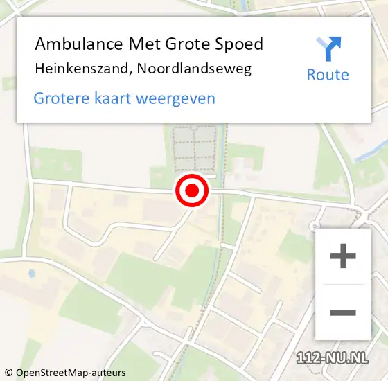 Locatie op kaart van de 112 melding: Ambulance Met Grote Spoed Naar Heinkenszand, Noordlandseweg op 19 april 2017 14:14