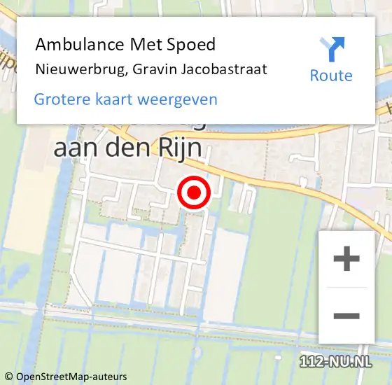 Locatie op kaart van de 112 melding: Ambulance Met Spoed Naar Nieuwerbrug, Gravin Jacobastraat op 19 april 2017 17:38