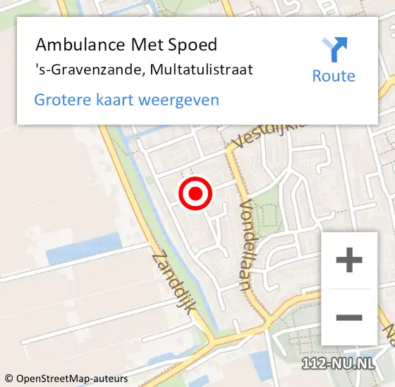 Locatie op kaart van de 112 melding: Ambulance Met Spoed Naar 's-Gravenzande, Multatulistraat op 19 april 2017 18:04