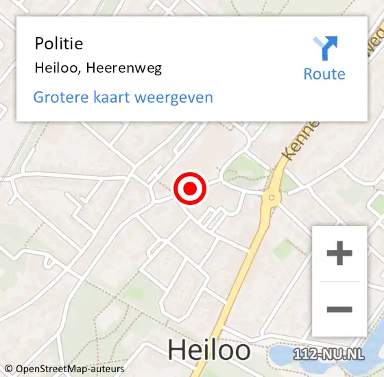 Locatie op kaart van de 112 melding: Politie Heiloo, Heerenweg op 19 april 2017 18:41