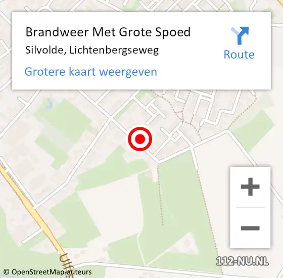 Locatie op kaart van de 112 melding: Brandweer Met Grote Spoed Naar Silvolde, Lichtenbergseweg op 19 april 2017 18:52