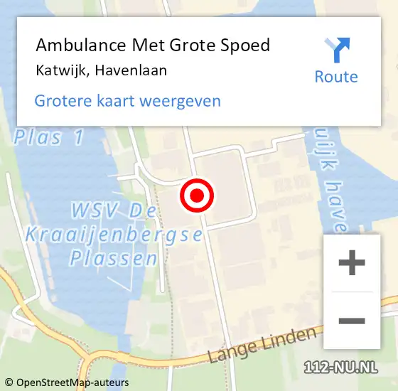 Locatie op kaart van de 112 melding: Ambulance Met Grote Spoed Naar Katwijk, Havenlaan op 19 april 2017 18:53