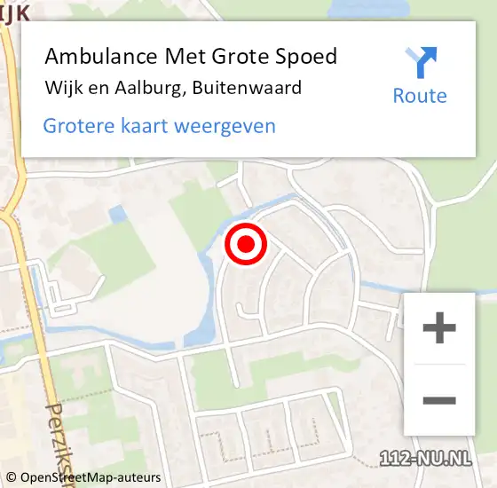 Locatie op kaart van de 112 melding: Ambulance Met Grote Spoed Naar Wijk en Aalburg, Buitenwaard op 19 april 2017 19:04