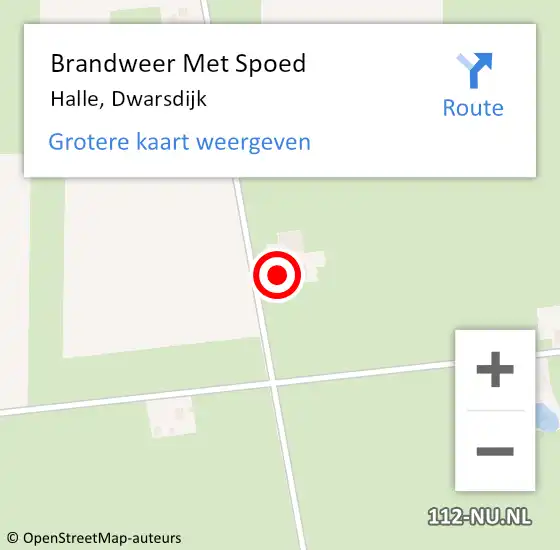 Locatie op kaart van de 112 melding: Brandweer Met Spoed Naar Halle, Dwarsdijk op 19 april 2017 19:19