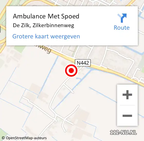 Locatie op kaart van de 112 melding: Ambulance Met Spoed Naar De Zilk, Zilkerbinnenweg op 19 april 2017 19:53