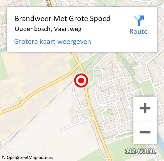 Locatie op kaart van de 112 melding: Brandweer Met Grote Spoed Naar Oudenbosch, Vaartweg op 19 april 2017 20:37