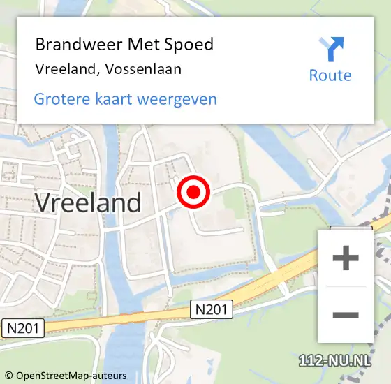 Locatie op kaart van de 112 melding: Brandweer Met Spoed Naar Vreeland, Vossenlaan op 19 april 2017 21:07