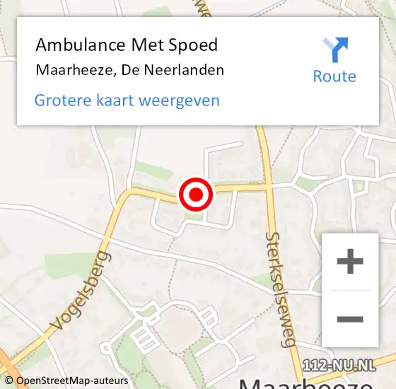 Locatie op kaart van de 112 melding: Ambulance Met Spoed Naar Maarheeze, De Neerlanden op 19 april 2017 22:14