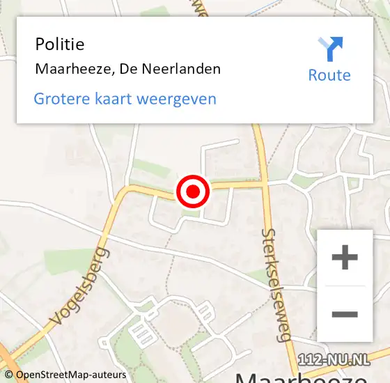 Locatie op kaart van de 112 melding: Politie Maarheeze, De Neerlanden op 19 april 2017 22:16
