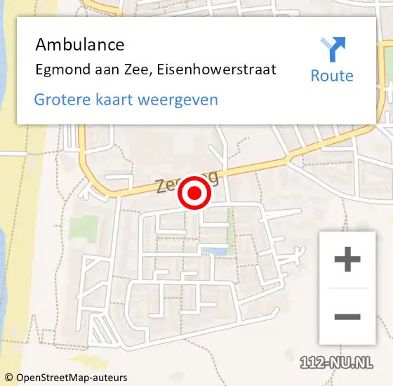 Locatie op kaart van de 112 melding: Ambulance Egmond aan Zee, Eisenhowerstraat op 17 januari 2014 16:51