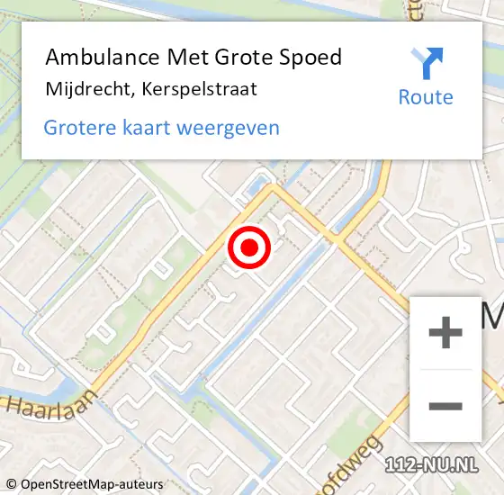 Locatie op kaart van de 112 melding: Ambulance Met Grote Spoed Naar Mijdrecht, Kerspelstraat op 19 april 2017 23:39